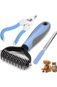 Resim Hype Store 3'lü Evcil Hayvan Bakım Seti Kıtık Açıcı Tarak Tırnak Makası ve Törpü ile Komple Bakım 