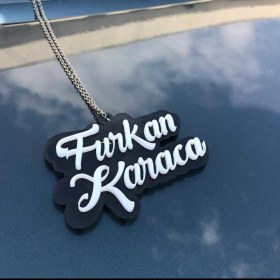 Resim Appcity Kişiye Özel Isimli Lüks 3D Pleksi Dikiz Ayna Süsü 