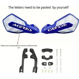 Resim Hightower Ktm, Yamaha, Honda Exc, Crf İçin Mavi Beyaz Evrensel Motosiklet El Koruyucu, 360 Dönen Kaymaz Tutturucu 