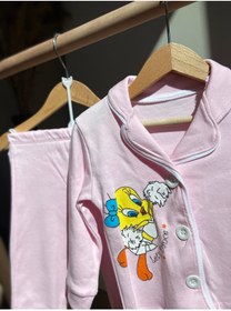 Resim LE BON BABY Tweety Desenli Pijama Takımı Kız Bebek 