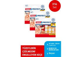 Resim Tesa Zemin Koruyucu Daire Keçe 18MM 16ADT Beyaz x 3 Paket (Toplam 48 Keçe) 