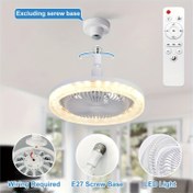 Resim 1 Adet FIBRAVE Akıllı Tavan Vantilatörü ve Aydınlatma, Uzaktan Kumandalı, Modern Gömme Montajlı Aydınlatma Aparatı, E26/E27 Bağlantı Noktası, 50W Ayarlanabilir LED, Renk Sıcaklığı (3000K-6000K), Zamanlayıcı, Sessiz Çalışma, Yatak Odası, Salon, Mutfak, Garaj İçin - Kolay Kurulum, Araç Gerektirmez, Şık Tasarım, Dayanıklı ABS Plastik 
