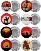 Resim Red Dead Çanta Rozeti Seti 8 Adet En Büyük Boy 5.8Cm Iğneli Broş 