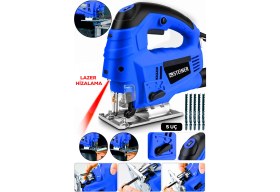 Resim Steiner Alman 4600 W Lazerli Sjs Metal Şanzuman 6 Kademe Devirli Pandül Ayarlı Dekupaj Testere Makinesi 5 Uç Mavi 