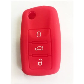 Resim Volkswagen Golf 5 Kırmızı Sustalı Silikon Anahtar Kılıfı Kabı 