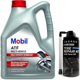 Resim Mobil Atf Multi Vehicle Otomatik Şanzıman Yağı 4 L + Carpex Auto Tyre Repair Kit Lastik Tamir Kiti 