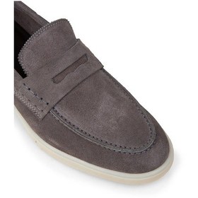 Resim Deery Erkek Hakiki Süet Gri Loafer Ayakkabı - 02028mgrıc01 Gri 