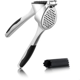 Resim Sarımsak Presi, Premium Sarımsak Ezici ile Ergonomik Tutma Kolu, Soyucu Set ve Profesyonel Sarımsak Presi, Sağlam Zencefil Presi, Kuruyemiş ve Tohumlar Için, Kolay Temizlenir 