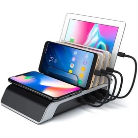 Resim Ally Multiport 10w Wireless Kablosuz Şarj Cihazı Organizer Stand- 5775 