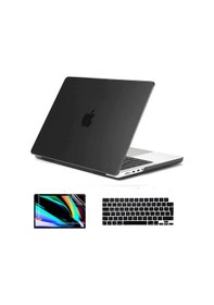 Resim Apple Uyumlu MacBook Pro 14.2 2021 A2442 Kılıf Koruma Kılıfı Hardcase 3Lü Set Siyah 