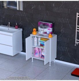 Resim Modilayn Söke Küçük Alanlar İçin Mükemmel 65 X 75 X 32,5 Cm Lik 2 Kapaklı 2 Göz Raflı, Dar Banyolarda Bile Size Ekstra Depolama Alanı Sağlar. Beyaz 