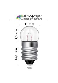 Resim Mini Ampul 2.5 Volt 5 Adet Okul Sınıf Elektrik Devre Küçük Elektrik Deney Ampulü 2.5 Volt Deney Ampulü Küçük Boy 