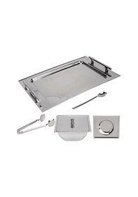 Resim Jumbo New 9100 28 Parça Kare Çay Seti Çelik Çelik 