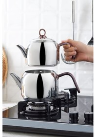 Resim Karaca Urban İndüksiyon Tabanlı Midi Çaydanlık Takımı Rosegold 