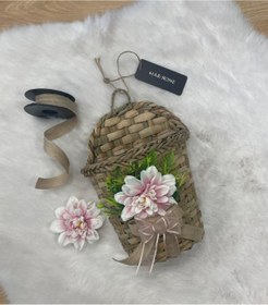 Resim Marrone Çiçekli Sepet Gazetelik Posta Kutusu 