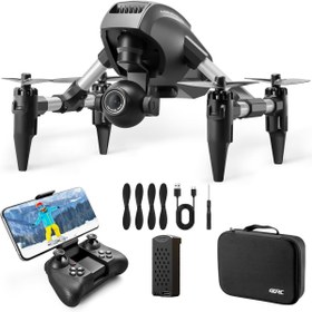 Resim oyuncakgidiyor HD Kameralı Taşıma Çantalı Mini Drone Otomatik İniş Kalkış WiFi APP Kontrol Drone 