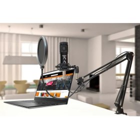 Resim Provoice BM-300 Stüdyo Mikrofon+ AS-21 Stand+ Pop Filtre Full Set SİYAH 