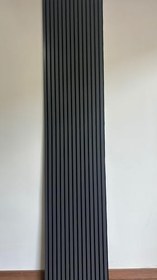 Resim Şahan Art Deco Akustik Duvar Paneli / 60x280 / 5 Mm Keçe / 6 Mm Çıta (Antrasit) 