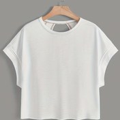 Resim Cut Out Mürettebat Yaka Kırpma T-Shirt, İlkbahar Ve Yaz İçin Rahat Düz Renk Batwing Kollu T-Shirt, Kadın Giyim 