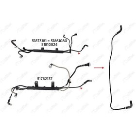 Resim Nıfea 14616 - Yakıt Borusu Braket Harıc New Doblo 1.3 Multıjet 