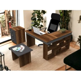 Resim Robin Home Boston L Ofis Çalışma Masası Ofis Takımı Masa Sehpa Keson Barok-Antrasit 