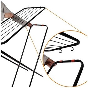 Resim Kanat Eco Çamaşır Kurutmalık Minimal Katlanabilir Kurutma Askısı Siyah 