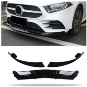 Resim Mercedes W177 Ön Tampon Altı Lip Plastik Kulaklı Parlak Siyah 