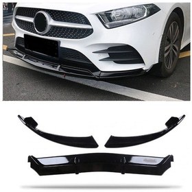 Resim Mercedes W177 Ön Tampon Altı Lip Plastik Kulaklı Parlak Siyah 