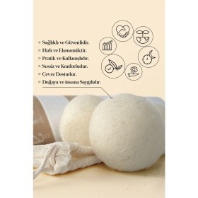 Resim Özssay %100 Doğal Merinos Yünü Kurutmalı Çamaşır Makinesi Yün Kurutma Topu 10 kg Kapasite A Enerji Sınıfı 
