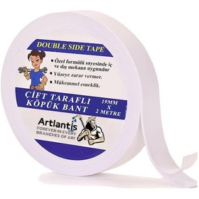 Resim Çift Taraflı Bant Köpük Bant 19mm x 2mt 1 Adet Çerçeve Tablo Halı Yapıştırma Bandı İç Ve Dış Mekan Süper Güçlü Köpük Bant 