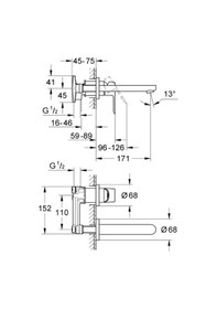 Resim Grohe Bauedge İki Delikli Lavabo Bataryası 20474000 