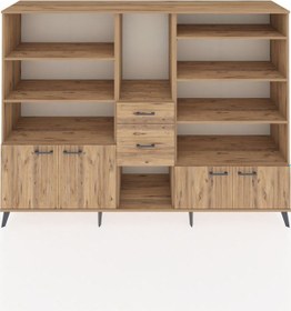 Resim Hyperion Dolap 10 Raflı 2 Çekmeceli 4 Kapaklı 220x44x163 Çam-çam Çam-çam 
