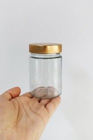 Resim Afracam 350 ml Kavanoz Metal Derin Kapaklı 350 Cc Şeffaf Reçel, Marmelat Cam Kavanoz Deep 2 Adet (Altın Kapak) 