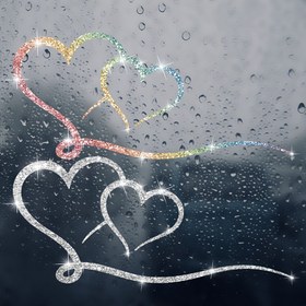 Resim Parlak Kalp Şeklinde Vinil Sticker - Modern Parıltılı Dekal, Romantik Ev Dekoru İçin, Pencereler, Duvarlar, Buzdolaplar, Dizüstü Bilgisayarlar ve Daha Fazlası İçin Kendinden Yapışkanlı - 2mil Kalınlık, Pastel Renkler, Aşk ve Sevgi Tasarımı, Romantik Dekorasyon | Pastel Kalp Sticker | Parlak Vinil Sticker 