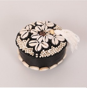 Resim Bali Boncuklu Bambu Saklama Kutusu S 11x8 Cm 