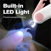 Resim 1 adet LED Işıklu Tırnak Makası Köpekler ve Kediler için - Paslanmaz Çelik Bıçak, Güvenli ve Hassas Kesim, Şarj Edilemeyen Düğme Pil Gücüyle Çalışır, Tüm Küçük Evcil Hayvanlar İçin İdeal, Evcil Hayvan Güvenliği Bakım Aracı|LED Işıklı Tırnak Makası|Ergonomik Tasarım 