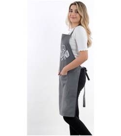 Resim Unisex Master Chef Ayar Askılı Mutfak Önlüğü Füme 