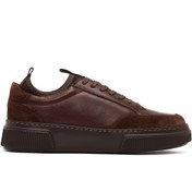 Resim Derimod Erkek Kahverengi Bağcıklı Kalın Tabanlı Deri Sneaker 25WFD826014 