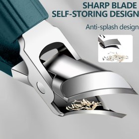 Resim Kartal Burunlu Yivli Tırnak Makası, Geniş Çene Anti-Splash Açılmış Büyük Açılı Tırnak Kesici, Uzun Saplı Geniş Çene Anti-Splash Açılmış Tırnak Kesici, Anti-Giriş Tırnak Kesici, Erkekler ve Kadınlar İçin Uygun, Yeşil Renk 