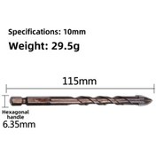 Resim Aubyhe 10mm Çift Uçlu Porselen Duvar Delici, Hexagonal Saplı Seramik Delik Açıcı, Isı İşlemeli Spiral Bıçaklı Pratik 