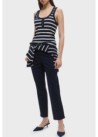 Resim Tommy Hilfiger Bayan Top Ww0ww43920 0a4 Beyaz-mavi Beyaz-mavi 