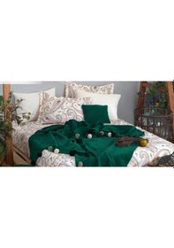 Resim İgi Boho Chic Yeşil Battaniyeli Nevresim Seti Çift Kişilik 