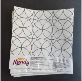Resim MCM Group Decohandy Pvc Duvar Karosu 30X30CM 4'lü Paket - Siyah Daire Geometrik Desen 0,36M2 