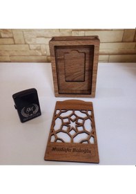 Resim Kişiye Özel Ahşap Kutulu Metal Çakmak 