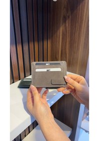Resim Mft Leather Hakiki Deri Mıknatıslı Kartlık Mona 1103 Gri 