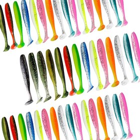 Resim 50 adet Yumuşak Balıkçılık Yemleri - Paddle Tail Aksiyonlu, Gerçekçi Yüzme Hareketi, Tatlı ve Tuzlu Su Uyumlu, Çok Renkli (Kırmızı, Yeşil, Mavi, Pembe, Turuncu, Sarı, Mor, Siyah, Beyaz) - Levrek, Alabalık, Somon, Kırmızı Balık için İdeal - Kolay Saklama için Çanta Paketi - Paskalya, Sevgililer Günü, Şükran Günü, Bağımsızlık Günü, Ramazan Balıkçılık Gezileri için Mükemmel, Benekli Desenli Yem, Esnek Yem, Yapay Yem, Levrek Balıkçıları 