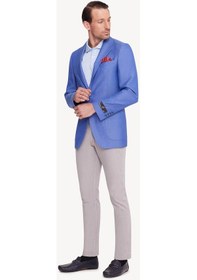 Resim Ysf Erkek Saks Mavisi Regular Fit Sivri Yaka Tek Ceket 001 