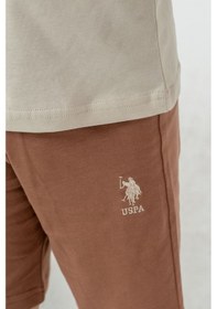 Resim U.s Polo Assn. 2473 Kısa Kol Erkek Çocuk Bermuda Şort Pijama Takımı Bej 