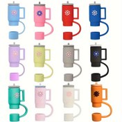 Resim 12'li Paket Silikon Pipet Kapağı - Sızdırmaz Toz Geçirmez Pipet Ucu Koruyucu - Yeniden Kullanılabilir Pipetler için Evrensel Uyumlu Pipet Aksesuarları Spor Su Şişeleri için 