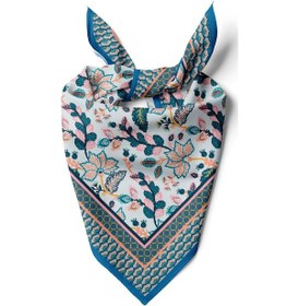 Resim Mavi Desenli Pamuk Bandana Çok Renkli 